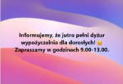 Dyżur wypożyczalni dla dorosłych