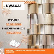 Uwaga! Zmiana godzin pracy biblioteki