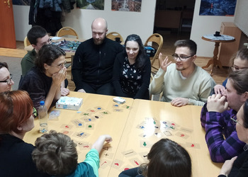 Spotkanie miłośników gier planszowych.