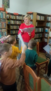 Lekcja biblioteczna w Filii w Gorzycach