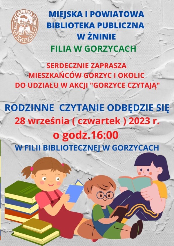 Zapraszamy do wspólnego czytania w Gorzycach