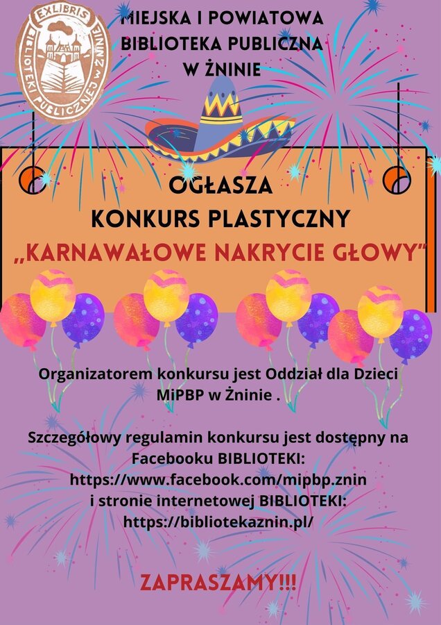 Ogłaszamy karnawałowy konkurs plastyczny dla dzieci