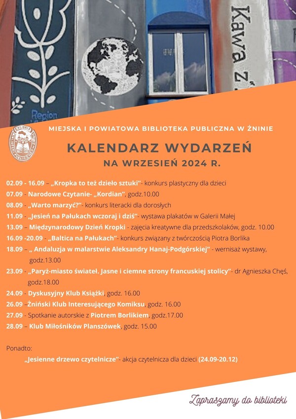 Kalendarz wydarzeń na wrzesień 2024