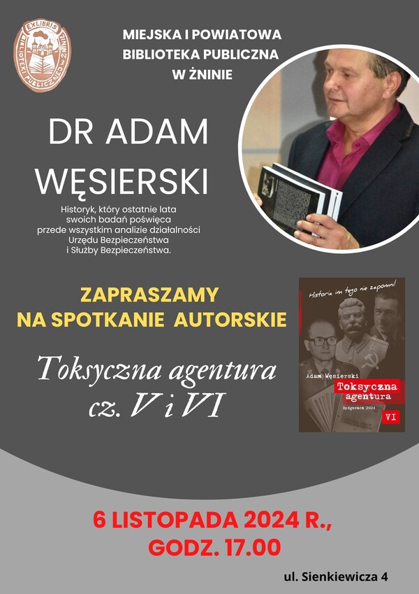 Spotkanie autorskie z dr. Adamem Węsierskim