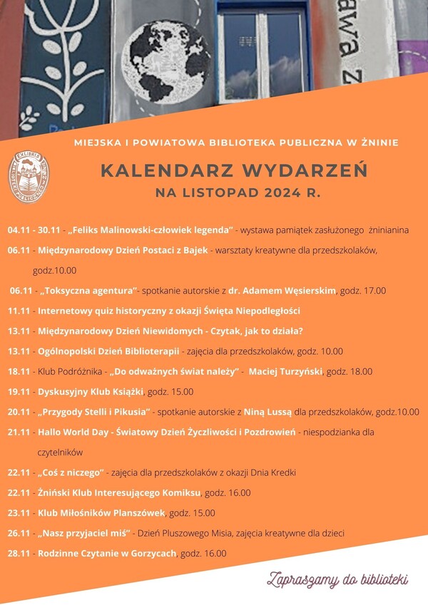 Kalendarz wydarzeń listopad 2024