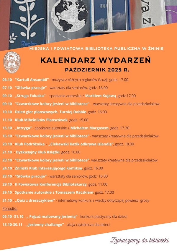 Kalendarz wydarzeń - październik 2025