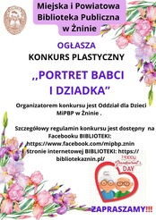 Ogłaszamy konkurs plastyczny dla dzieci z okazji Dnia Babci i Dziadka